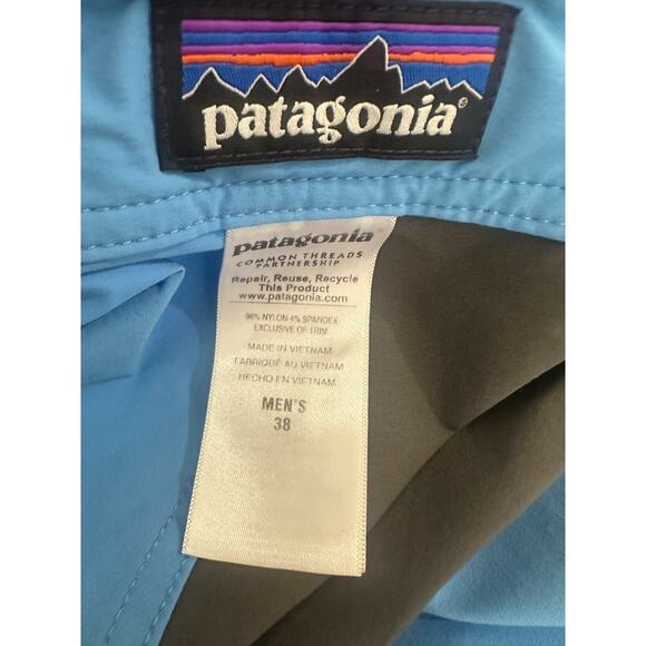 *Flawed Patagonia Men's Stretch Wavefarer Board Shorts Blue Gray Trunks Size 38 - Picture 5 of 12